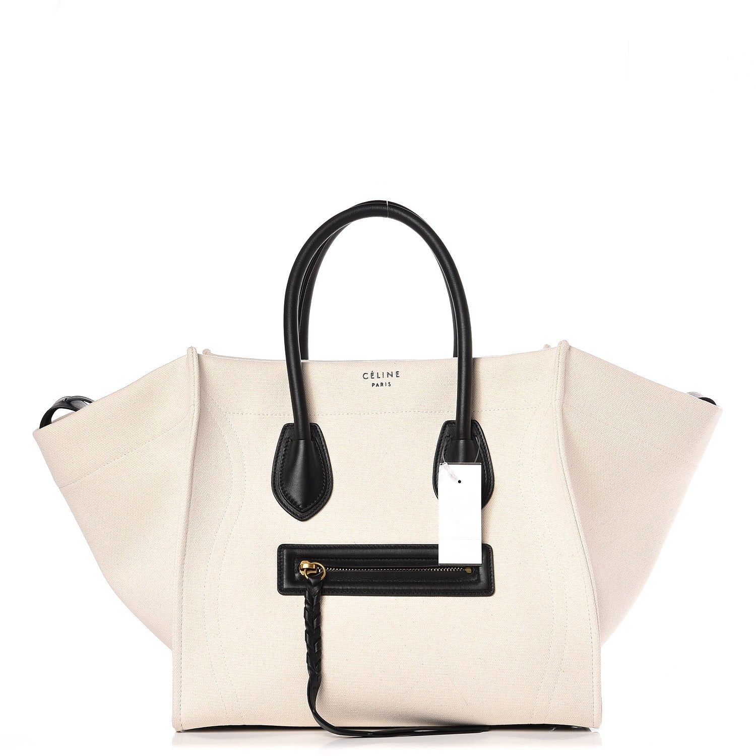 Celine Cotton Canvas Medium Phantom Luggage White 1 of 7