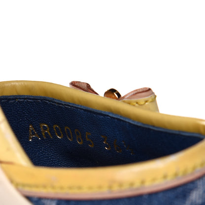 Louis Vuitton Denim Monogram Mules Peep Toe Heels 36.5 10 of 10