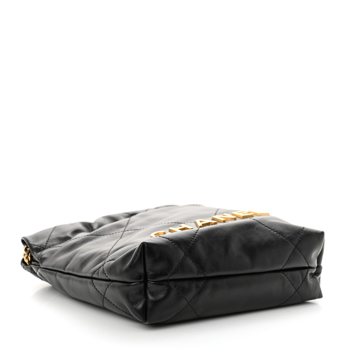 Shiny Calfskin Quilted Mini Chanel 22 Black