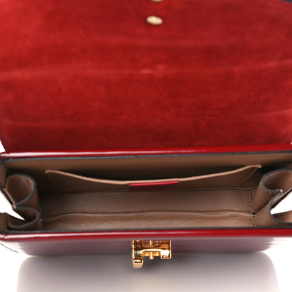 Gucci Mousse Top Patent Mini Sylvie 1969 Top Handle Bag New Cherry Red 5 of 12