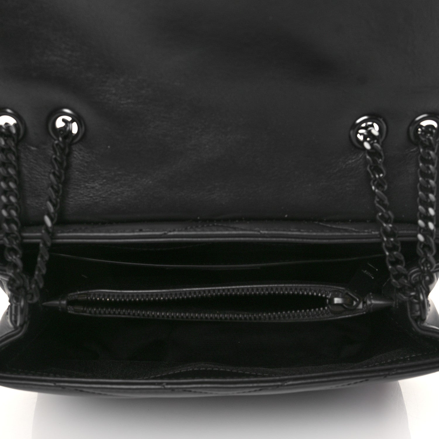 Saint Laurent Calfskin Y Quilted Monogram Monochrome Small Loulou Chain Satchel Black 5 of 10