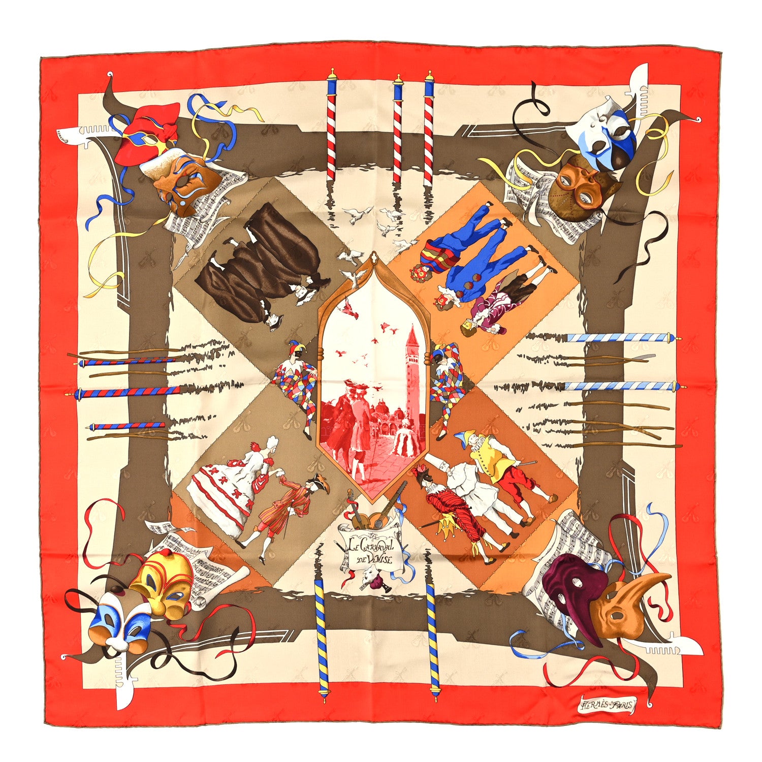 Hermes Silk Le Carnaval de Venise Scarf 90 1 of 4