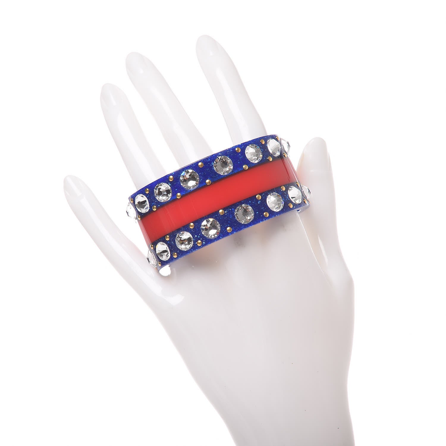Gucci Crystal Web Cuff 16 Blue 2 of 5