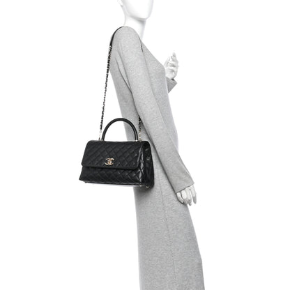 Chanel Caviar Quilted Small Coco Handle Flap Black 2 of 10