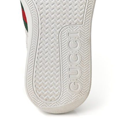 Gucci Calfskin Web Perforated Womens Platform 55mm Sneakers 37.5 White Bright Splash 7 of 9