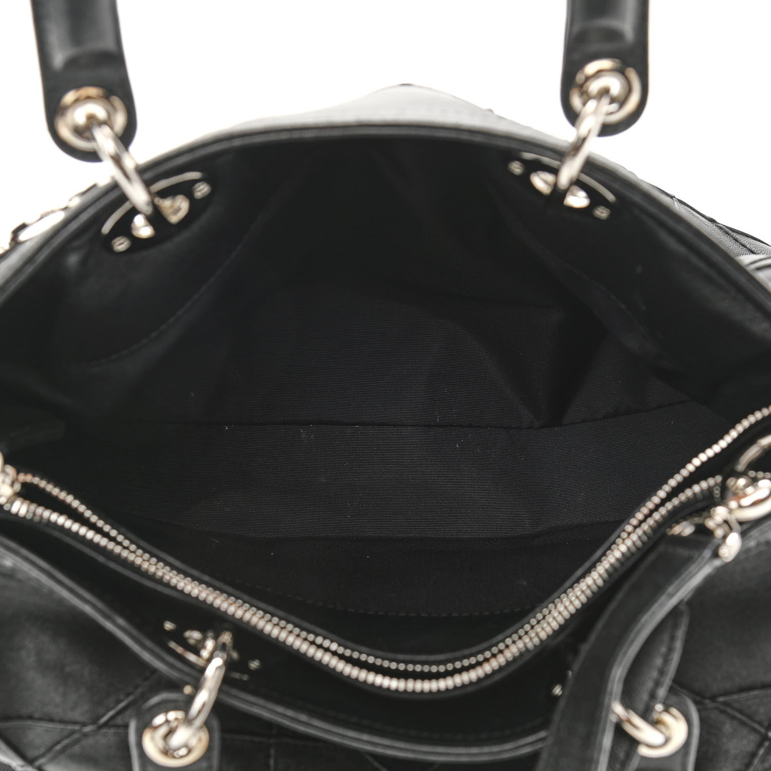 Christian Dior Lambskin Cannage Granville Polochon Black 4 of 11