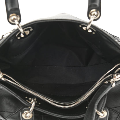Christian Dior Lambskin Cannage Granville Polochon Black 4 of 11