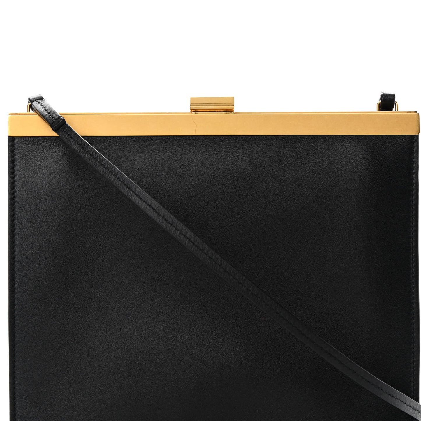 Smooth Calfskin Mini Clasp Bag Black