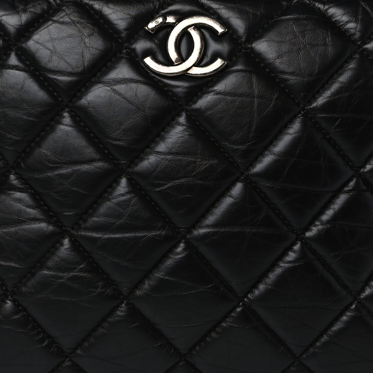 Aged Calfskin Small Bowling Bag Black