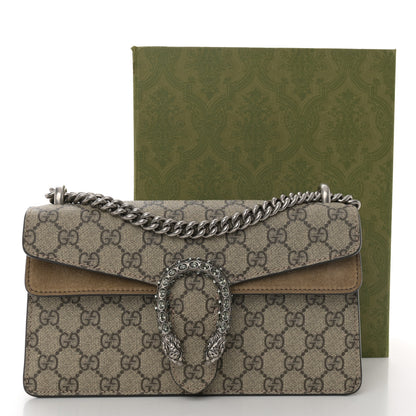Gucci GG Supreme Monogram Suede Crystal Small Dionysus Shoulder Bag Taupe 14 of 14