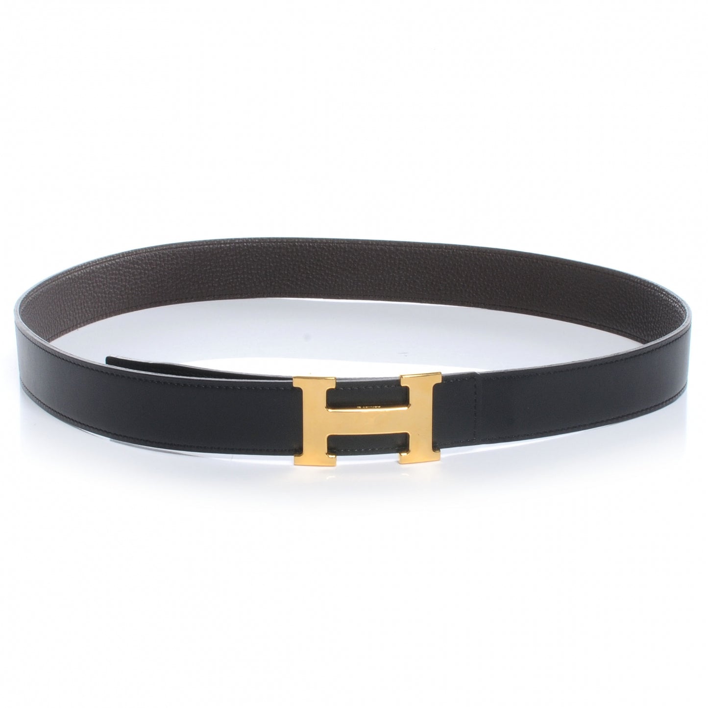 Togo Box Reversible Constance 32mm H Belt 90 Chocolate Noir