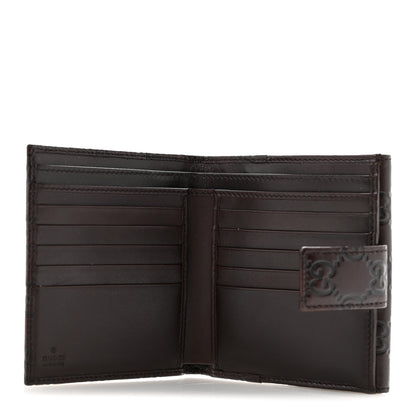 Gucci Guccissima Metal Bar French Flap Wallet Dark Chocolate 5 of 9