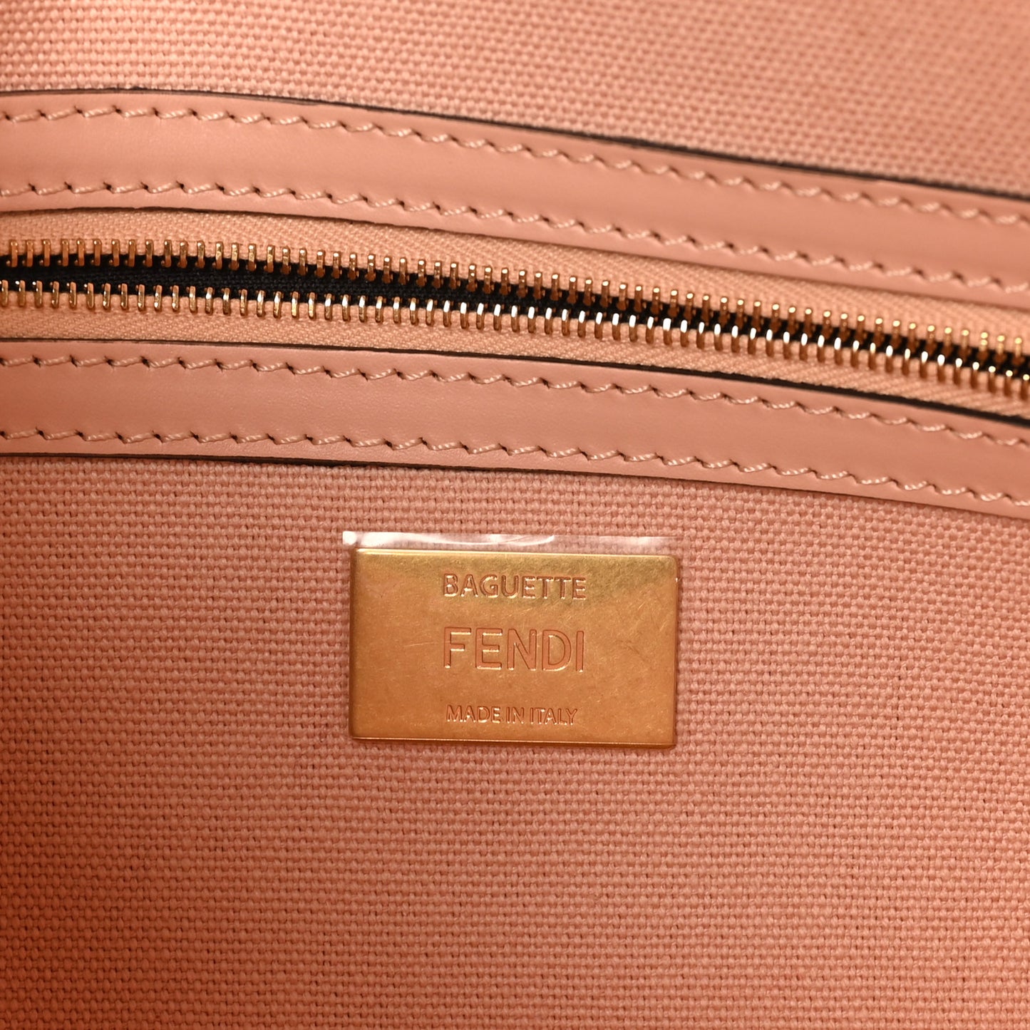 Canvas Vitello King Extra Strap FF Embroidered Baguette Baby Pink