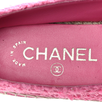 Chanel Tweed Grosgrain CC Espadrilles 36 Pink Black 7 of 8