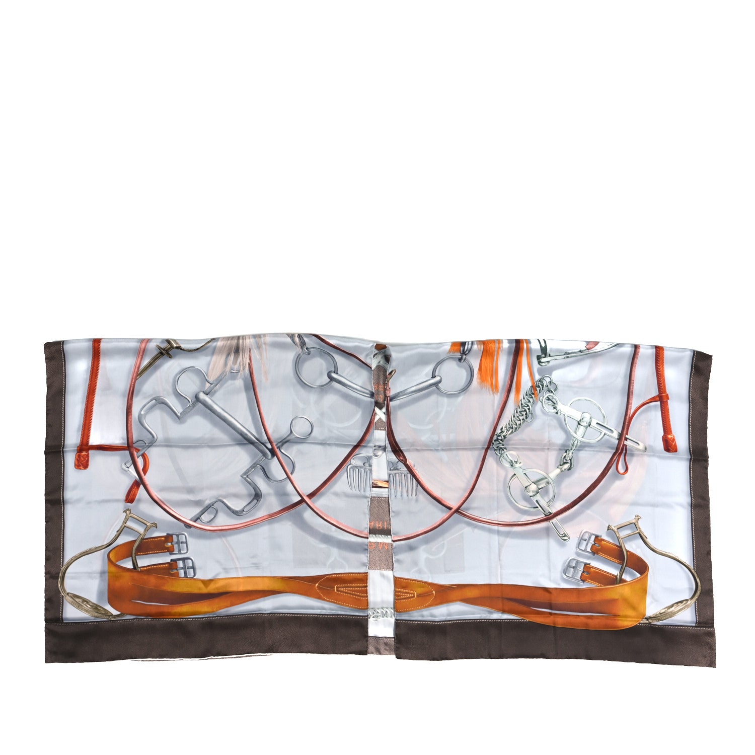 Hermes Silk Projets Carres Poncho Gris Perle Taupe Acajou 3 of 7