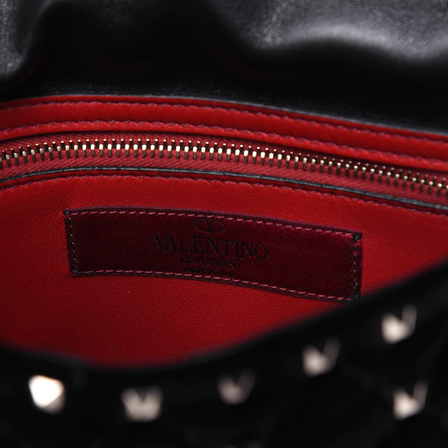 Valentino Garavani Velvet Medium Rockstud Spike Shoulder Bag Black 7 of 15