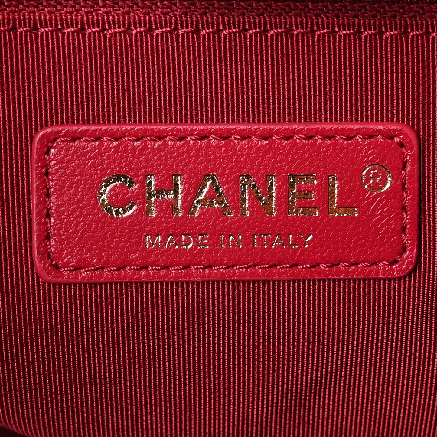Shiny Aged Calfskin Shopping Bag Red