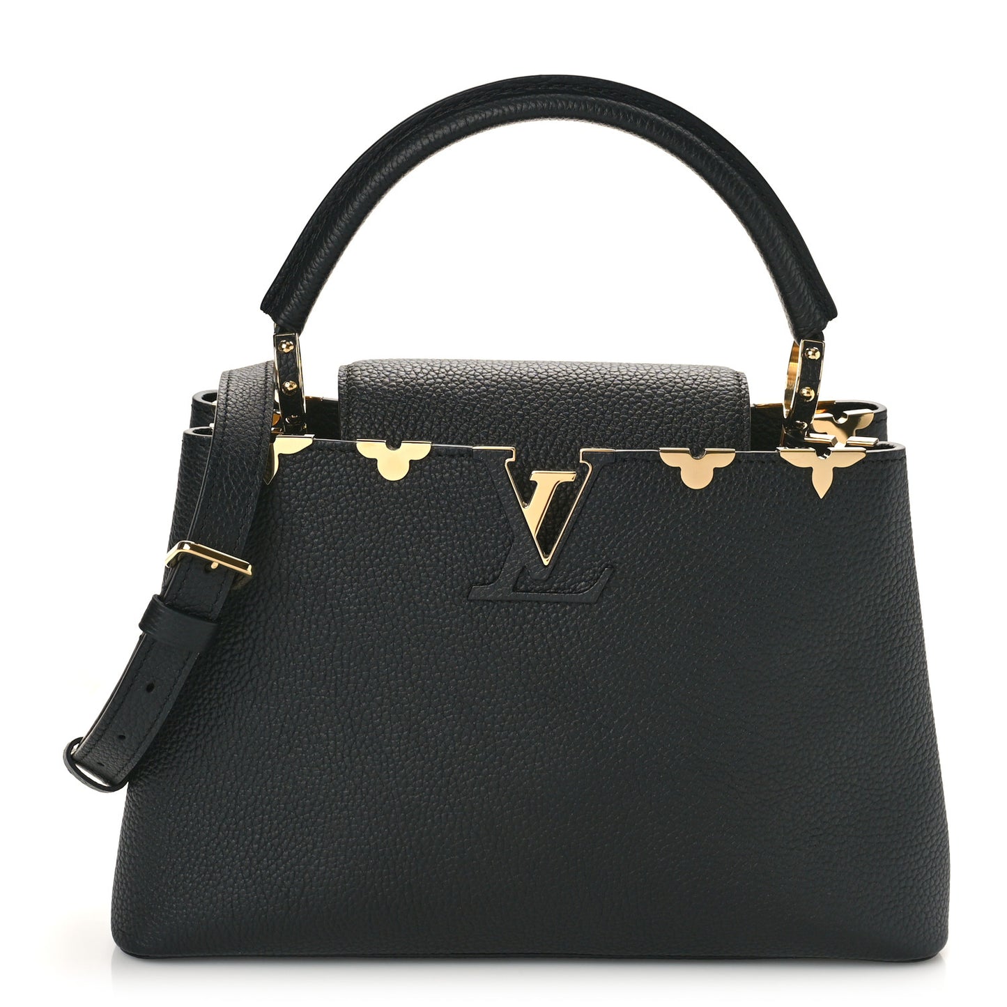 Taurillon Embellished Flower Crown Capucines PM Black