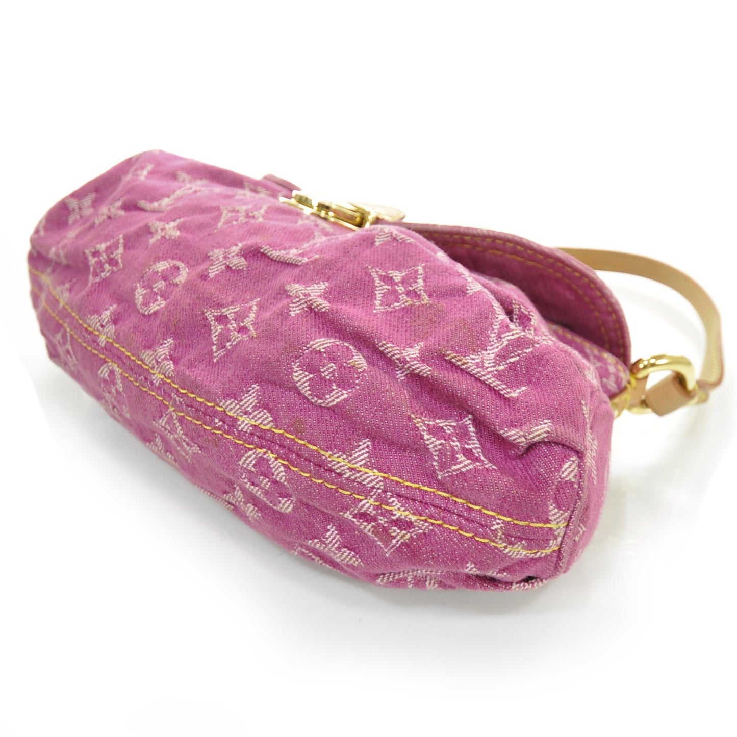 Monogram Denim Mini Pleaty Fuchsia