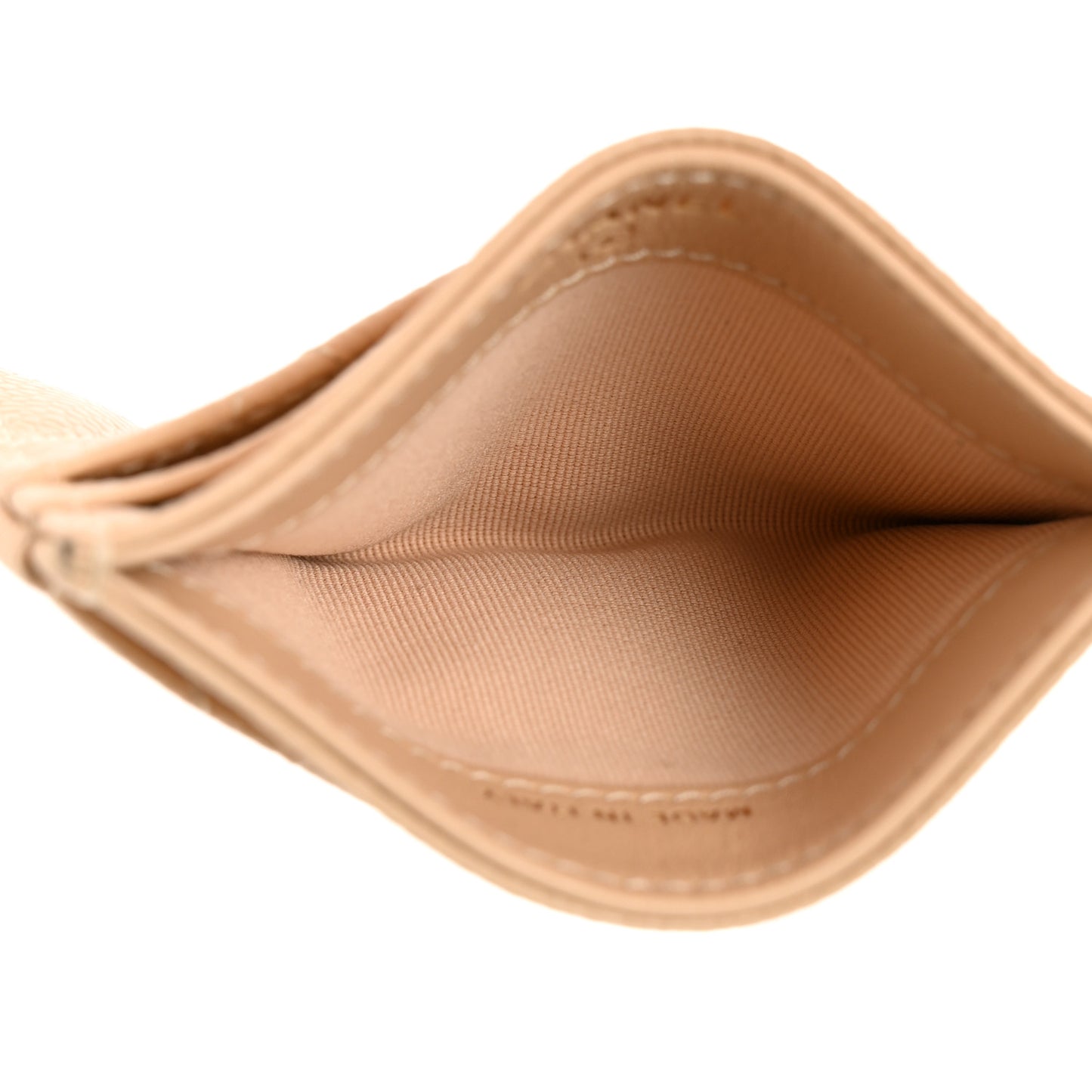 Caviar Quilted Card Holder Beige