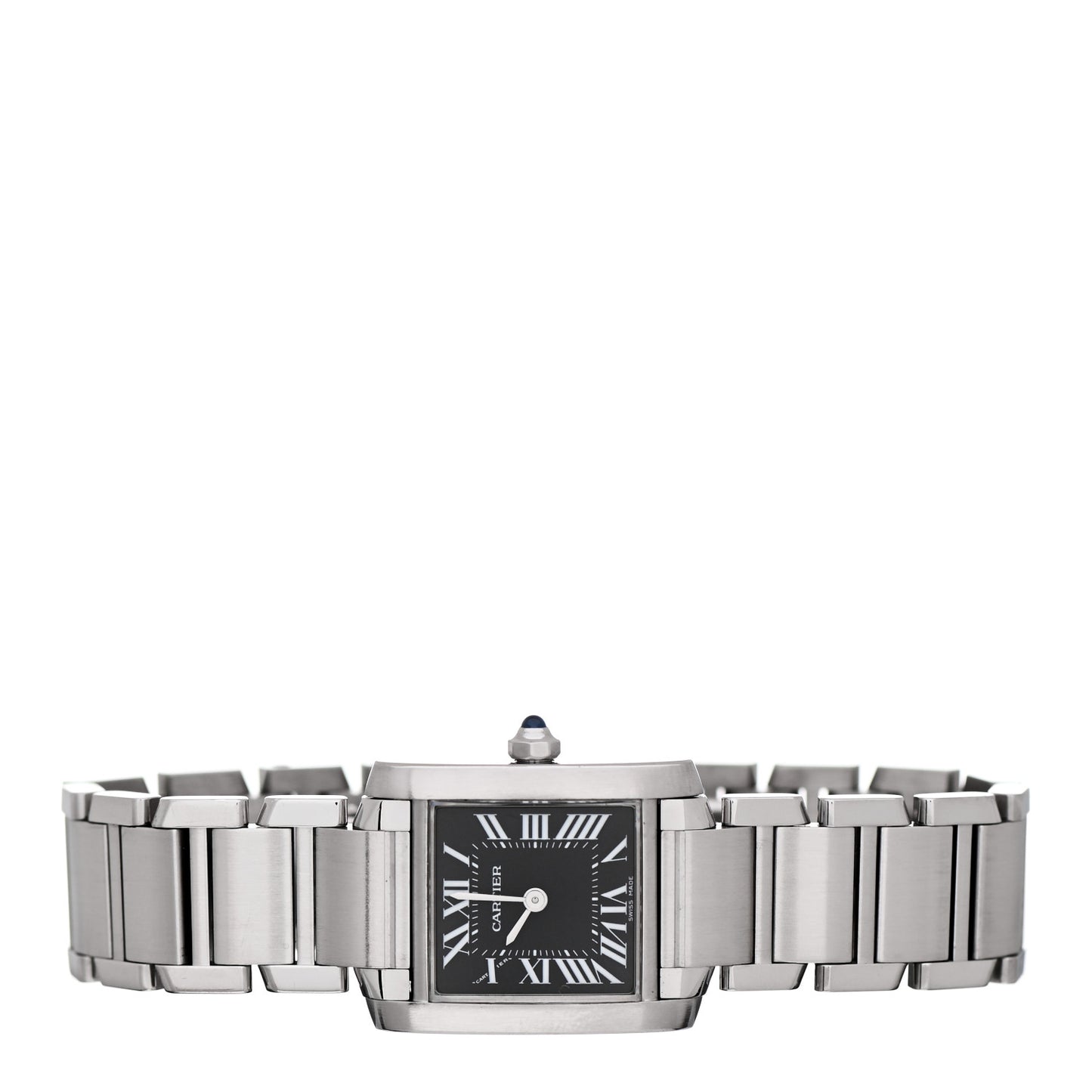 Stainless Steel 20mm Tank Francaise Quartz Watch Black
