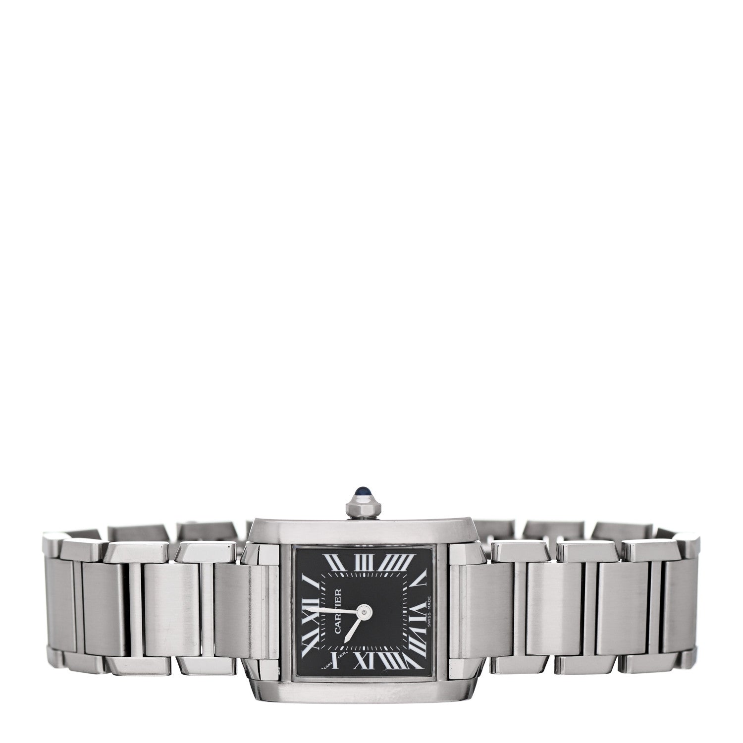 Cartier Stainless Steel 20mm Tank Francaise Quartz Watch Black 2 of 4