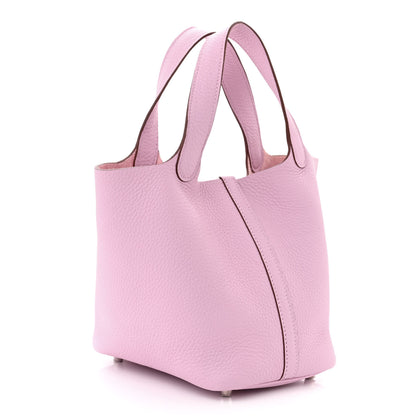 Hermes Taurillon Clemence Picotin Lock 18 PM Mauve Sylvestre 3 of 11