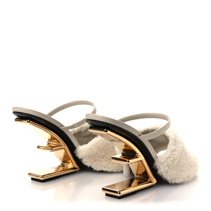 Fendi Nappa Shearling First 95mm Slide Sandals 39 White 5 of 9