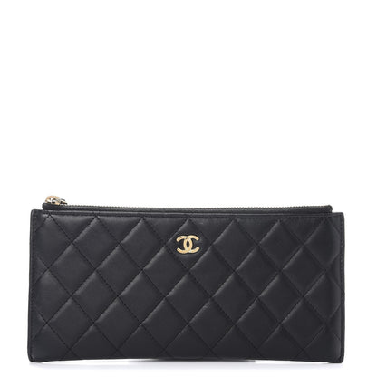 Chanel Lambskin Quilted Zip Pouch Black 1 of 10