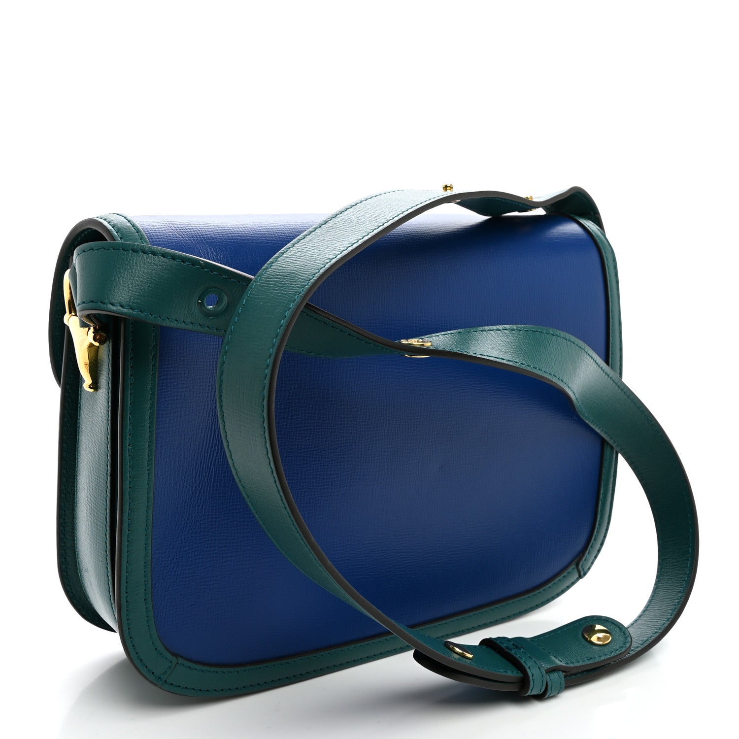 Gucci Azalea Calfskin Horsebit 1955 Shoulder Bag Imperial Blue Pavone 3 of 11