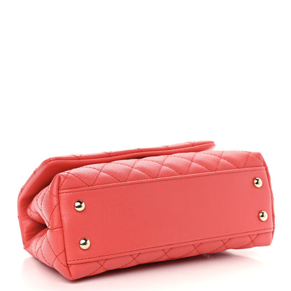 Chanel Caviar Quilted Mini Coco Handle Flap Red 4 of 10