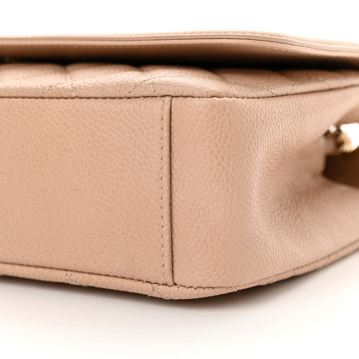 Caviar Quilted Medium CC Filigree Flap Beige