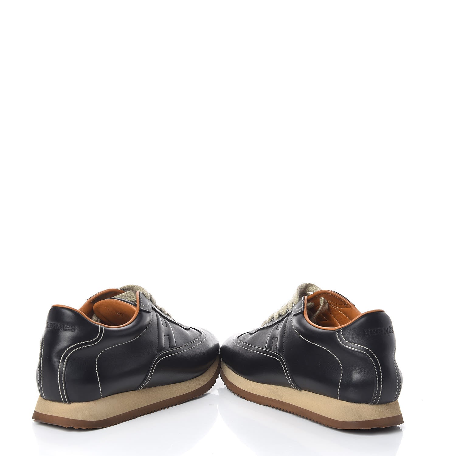 Hermes Calfskin Womens Quick Sneakers 37 Black 6 of 10