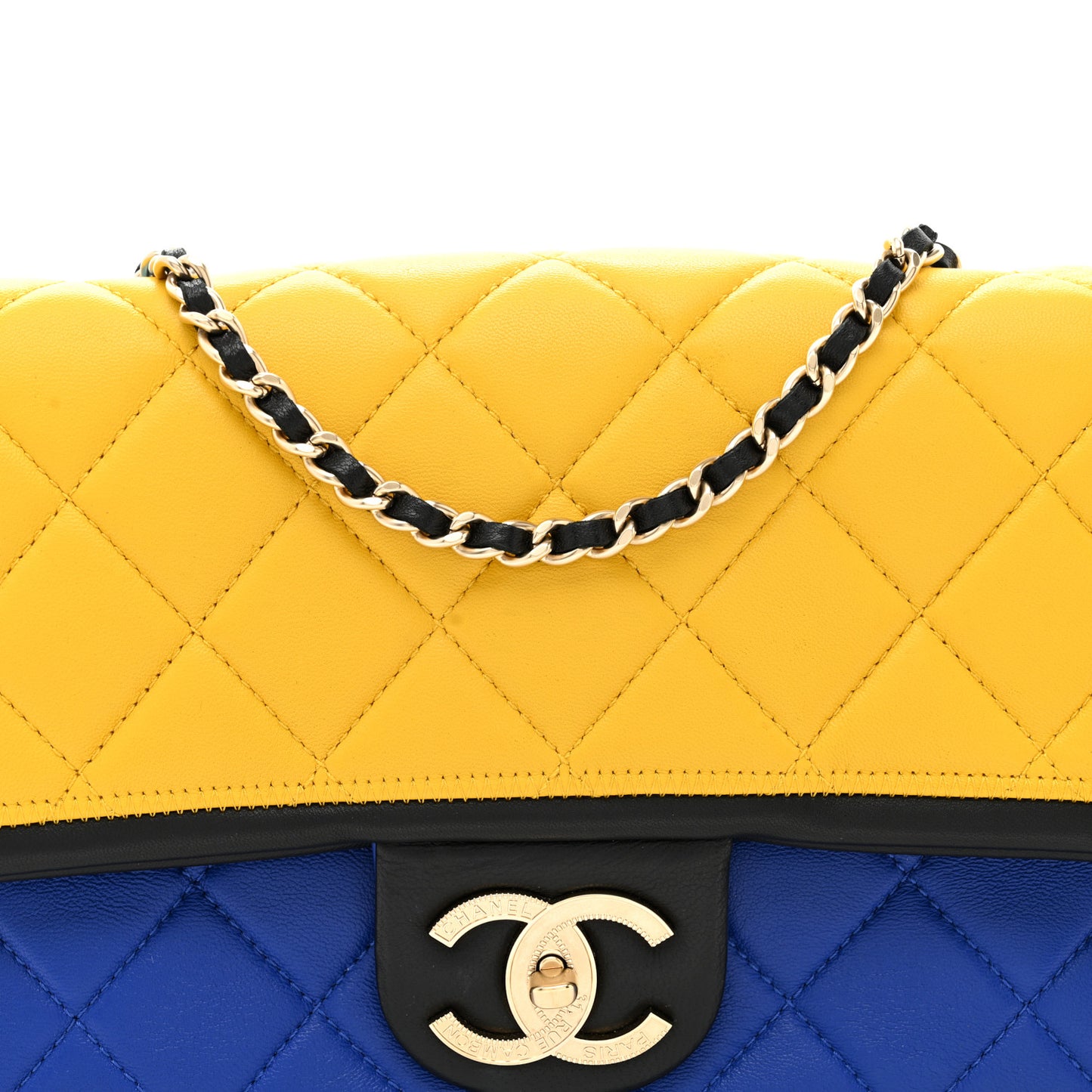 Lambskin Quilted Graphic Medium Flap Multicolor