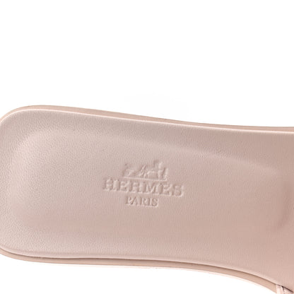 Hermes Box Calfskin Oran Sandals 37.5 Rose Pale 7 of 8