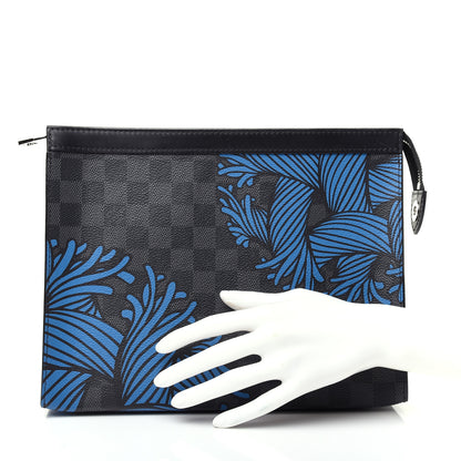 Louis Vuitton Damier Graphite Rope Pochette Voyage Blue 2 of 7