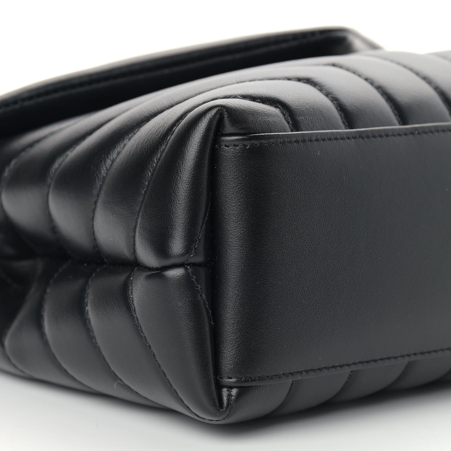 Calfskin Y Quilted Monogram Small Loulou Chain Satchel Black
