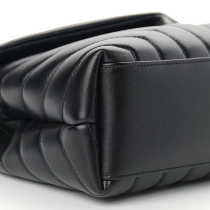 Saint Laurent Calfskin Y Quilted Monogram Small Loulou Chain Satchel Black 8 of 13