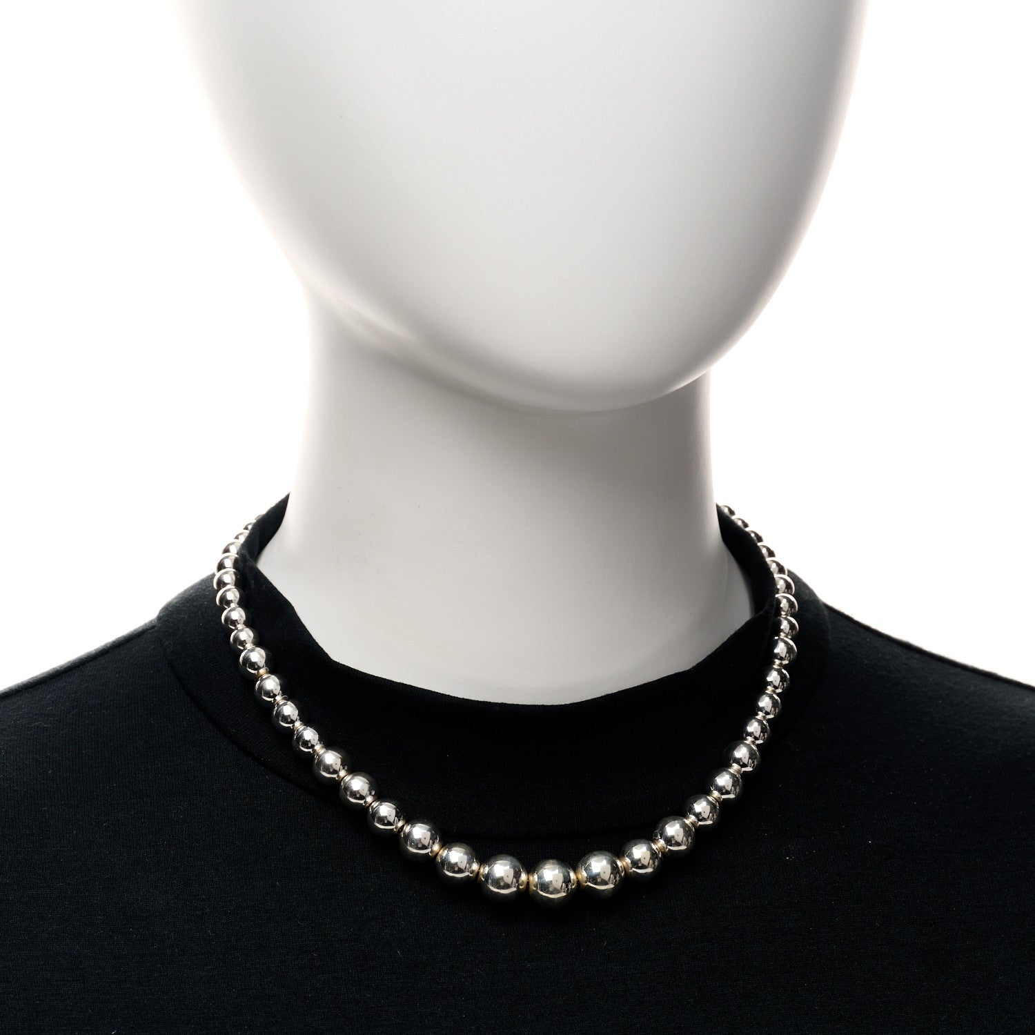 Tiffany Sterling Silver HardWear Graduated Ball Necklace 2 of 4