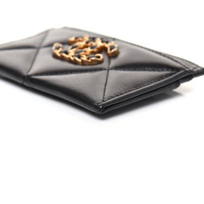 Chanel Lambskin Quilted Chanel 19 Card Holder Black 7 of 14