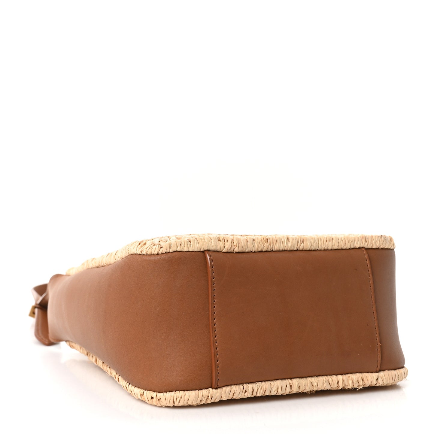 Raffia Calfskin Le 5 A 7 Baby Hobo  Natural Brick