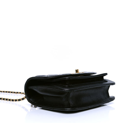 Chanel Calfskin Caviar Quilted Mini Chain Handle Flap Black 4 of 5