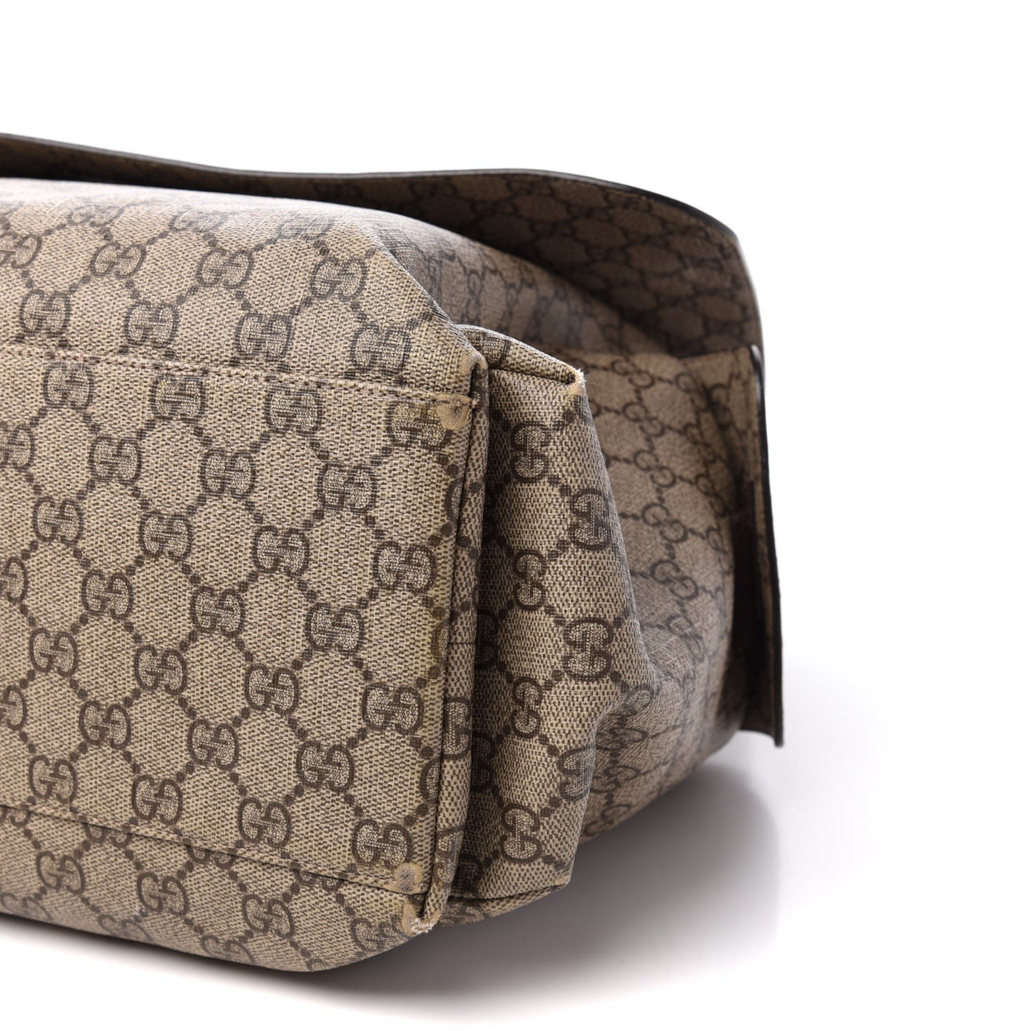 GG Plus Monogram Messenger Diaper Bag Dark Brown