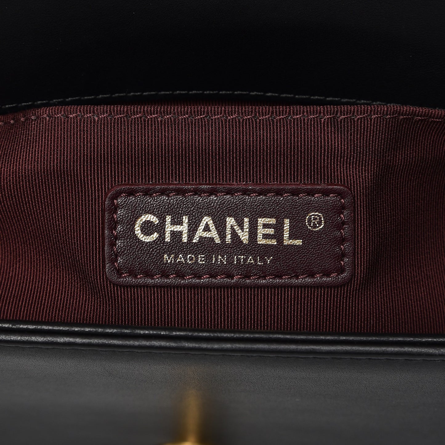 Caviar Suede Calfskin Chevron Medium Boy Flap Black