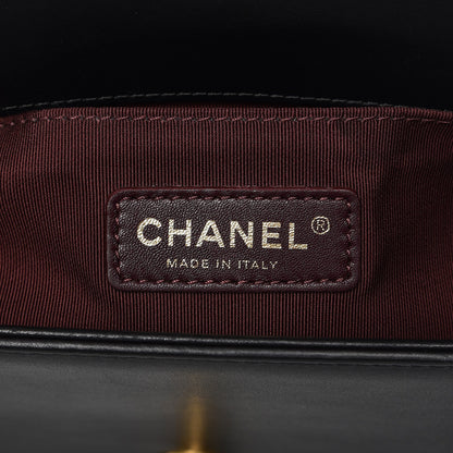 Chanel Caviar Suede Calfskin Chevron Medium Boy Flap Black 6 of 9