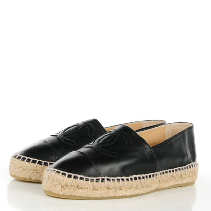 Chanel Lambskin CC Espadrilles 38 Black 5 of 11