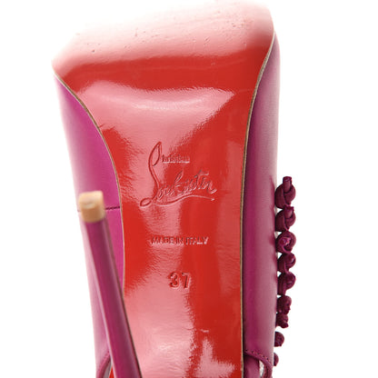 Christian Louboutin Calf VIP Mille Cordes 100 Pumps 37 Cranberry 8 of 13