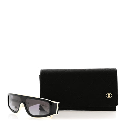 Chanel Acetate Cat Eye Sunglasses 6057 Black White 9 of 9