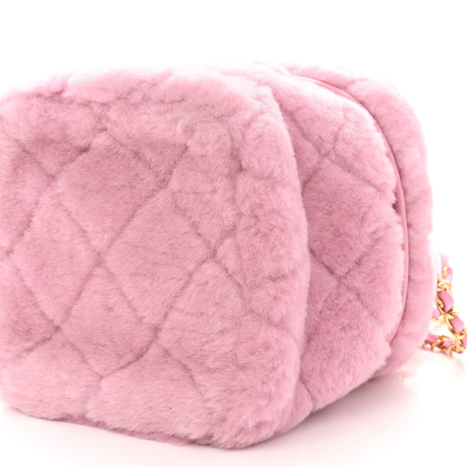 Chanel Shearling Lambskin Quilted Small CC Vanity Case Pink 10 of 10