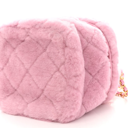 Chanel Shearling Lambskin Quilted Small CC Vanity Case Pink 10 of 10